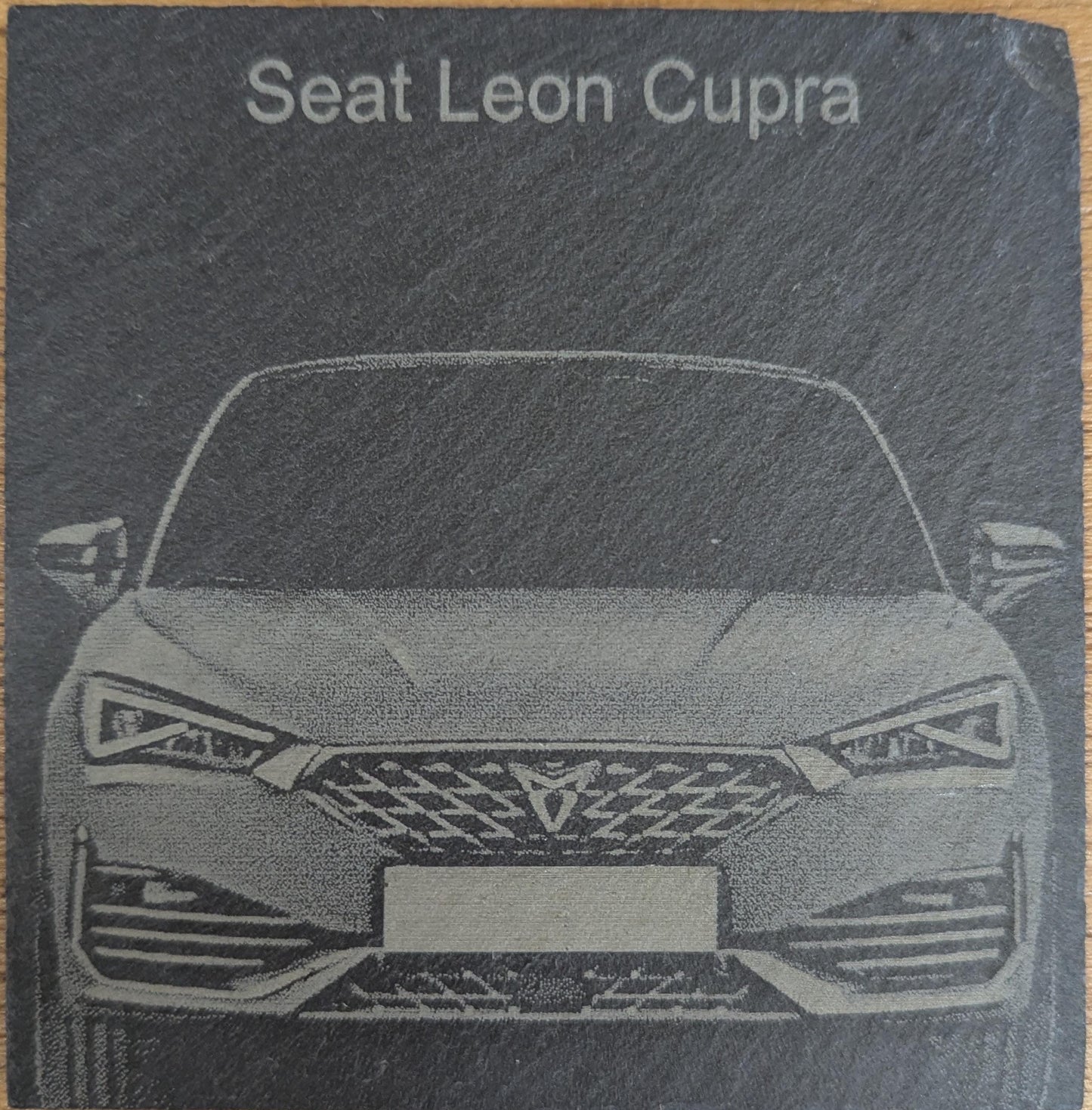 Seat Leon Cupra / Cupra R slate coaster personalised reg