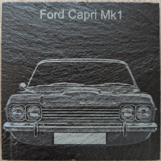Ford Capri Mk1 slate coaster personalised reg