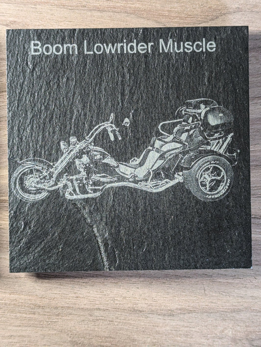 Boom Lowrider Trike slate coaster