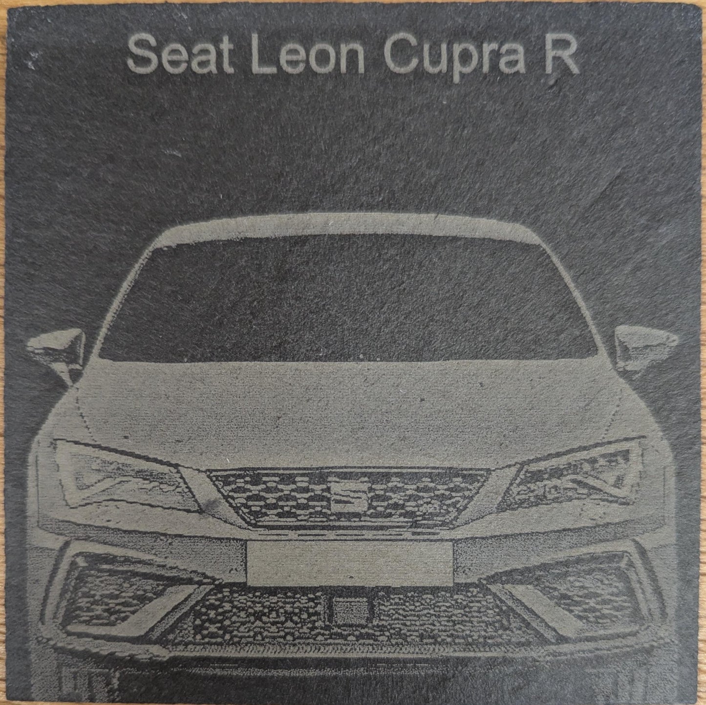 Seat Leon Cupra / Cupra R slate coaster personalised reg