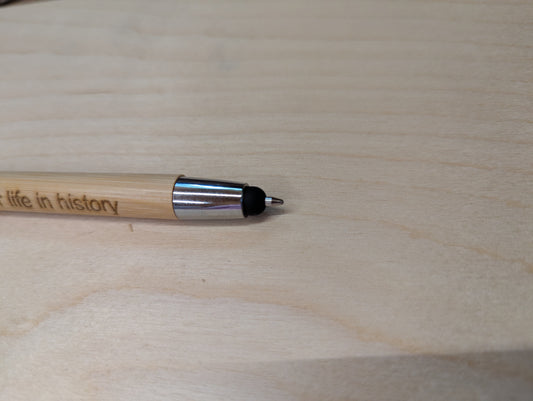 Personalised Bamboo Ballpoint Pen with Stylus Tip