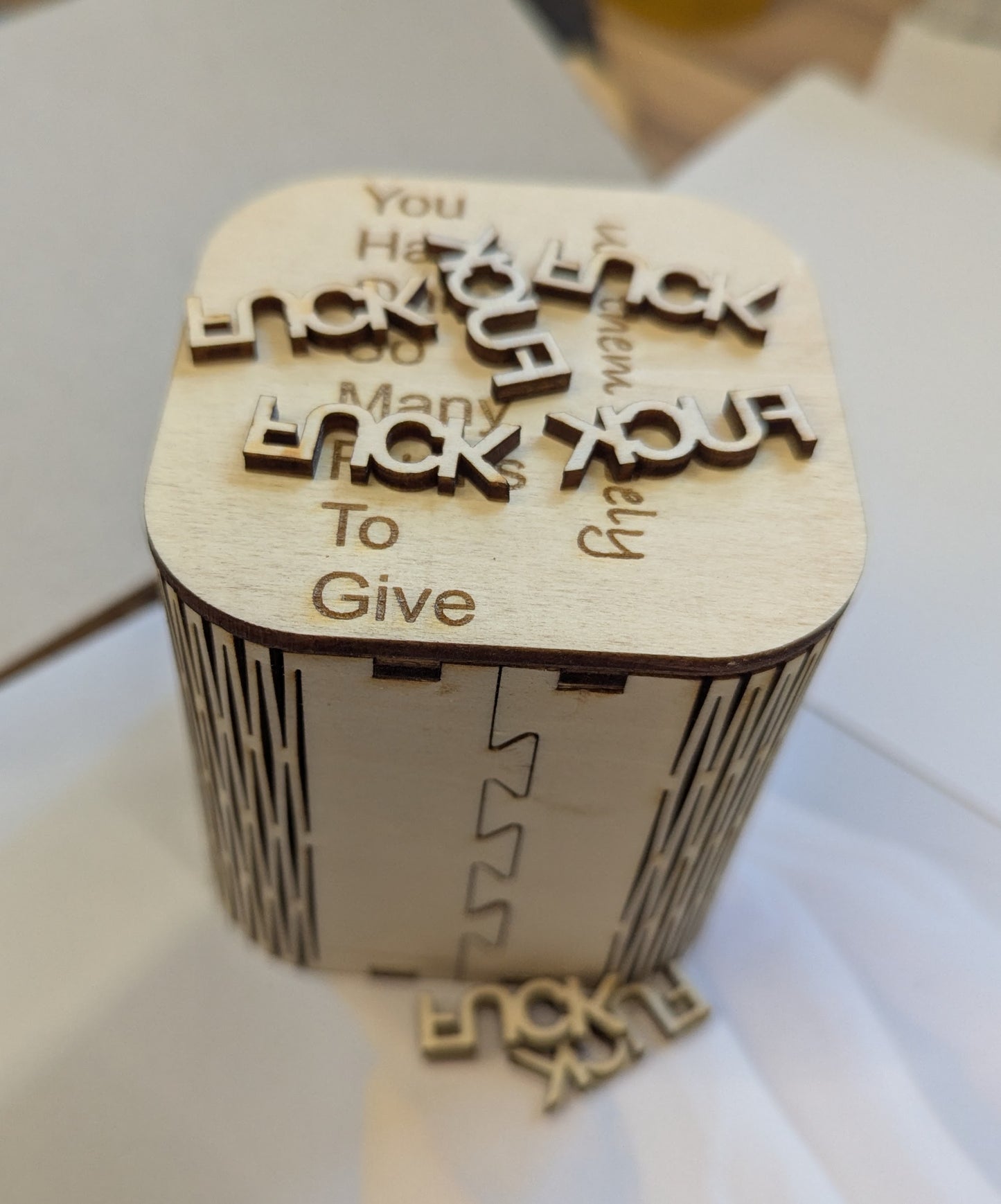 Wooden Flex Box of F*cks – The Perfect Gift for When You’re All Out