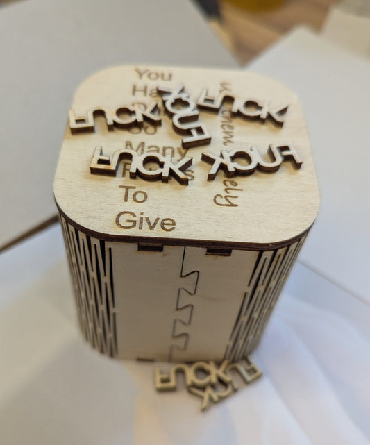 Wooden Flex Box of F*cks – The Perfect Gift for When You’re All Out