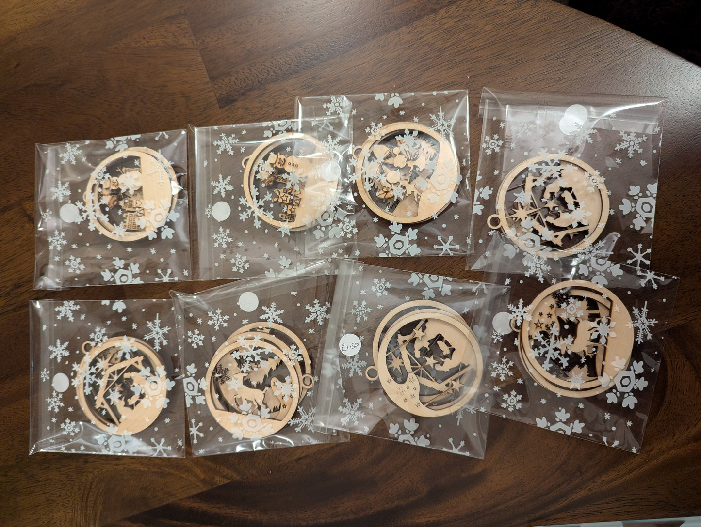 Laser-Cut Wooden Christmas Tree Decorations