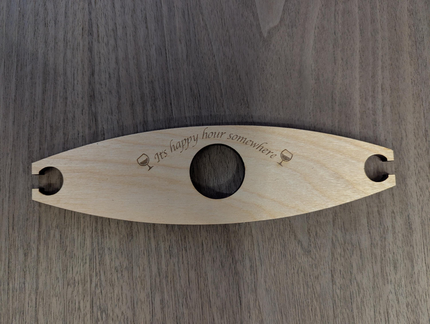 Personalised Handcrafted Wooden Wine Glass Butler | Perfect for Wine Lovers | Holds 2 Glasses and Bottle | Wine Night Essential