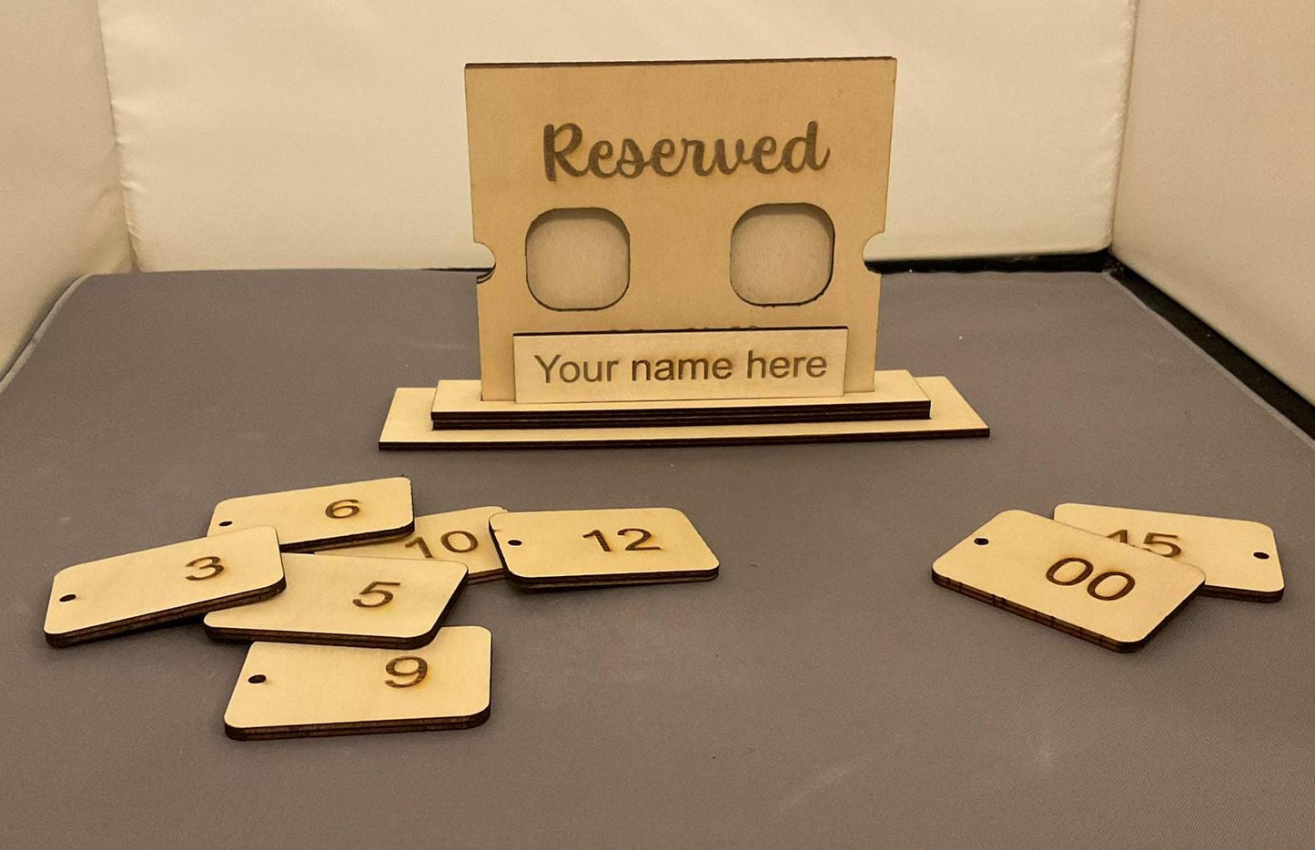 Wooden Personalised Reserved Table Sign with Times, Restaurant Reserved Table Signs, Cafe Reserved Table Signs
