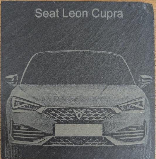 Seat Leon Cupra / Cupra R slate coaster personalised reg