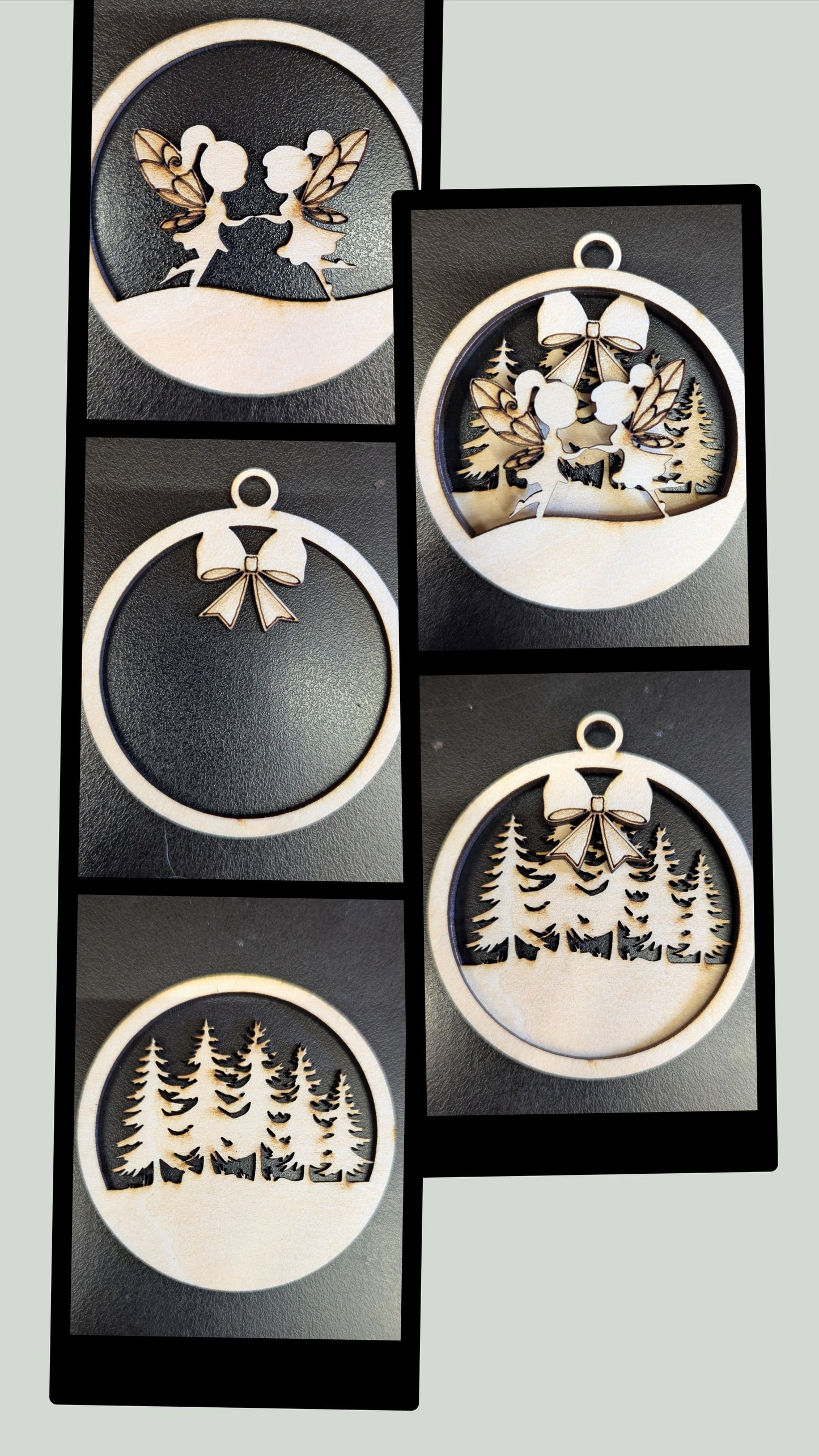 Laser-Cut Wooden Christmas Tree Decorations
