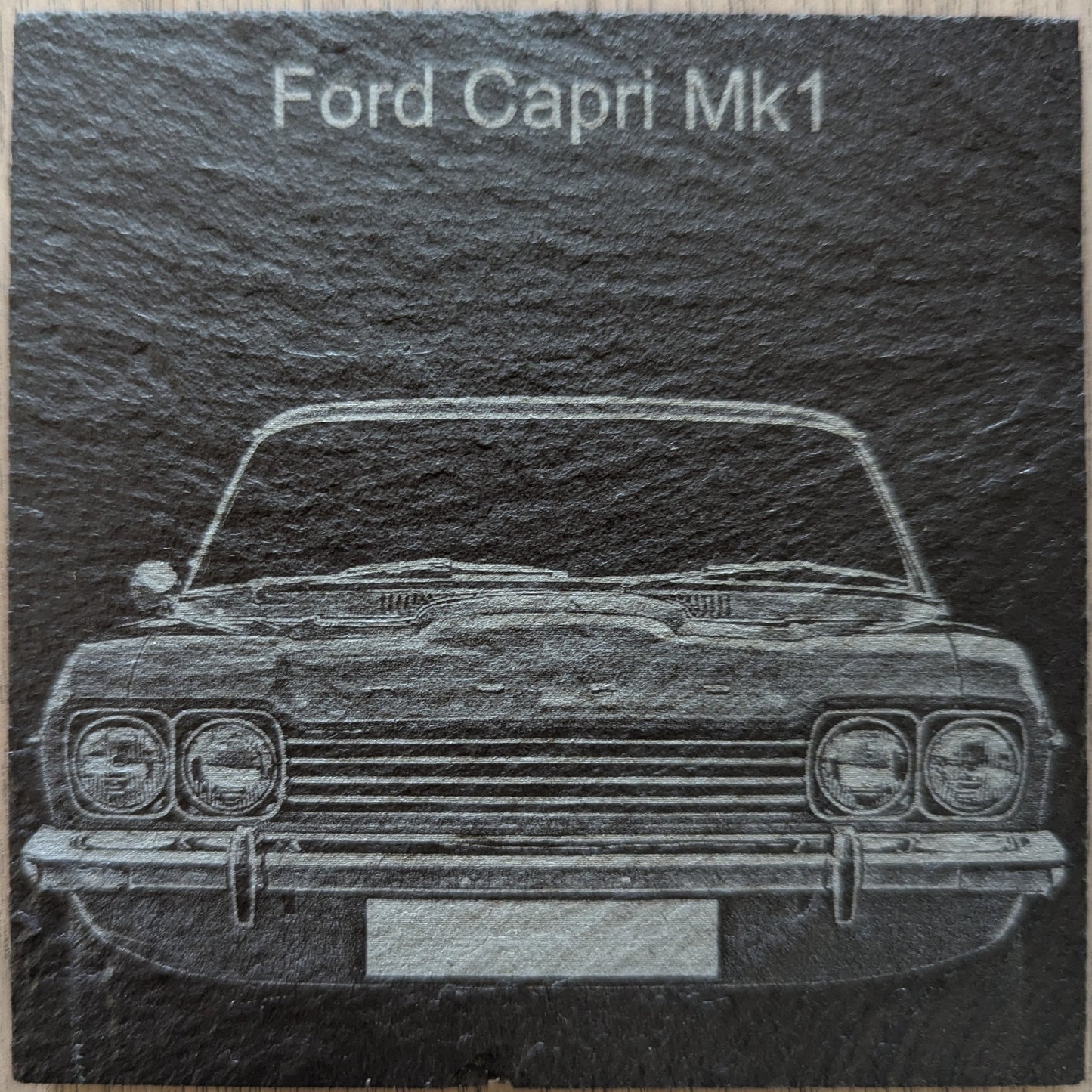 Ford Capri Mk1 slate coaster personalised reg