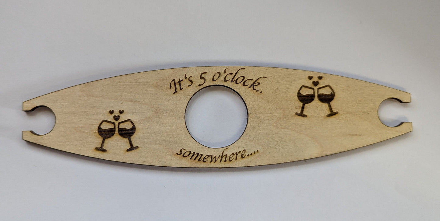 Personalised Handcrafted Wooden Wine Glass Butler | Perfect for Wine Lovers | Holds 2 Glasses and Bottle | Wine Night Essential