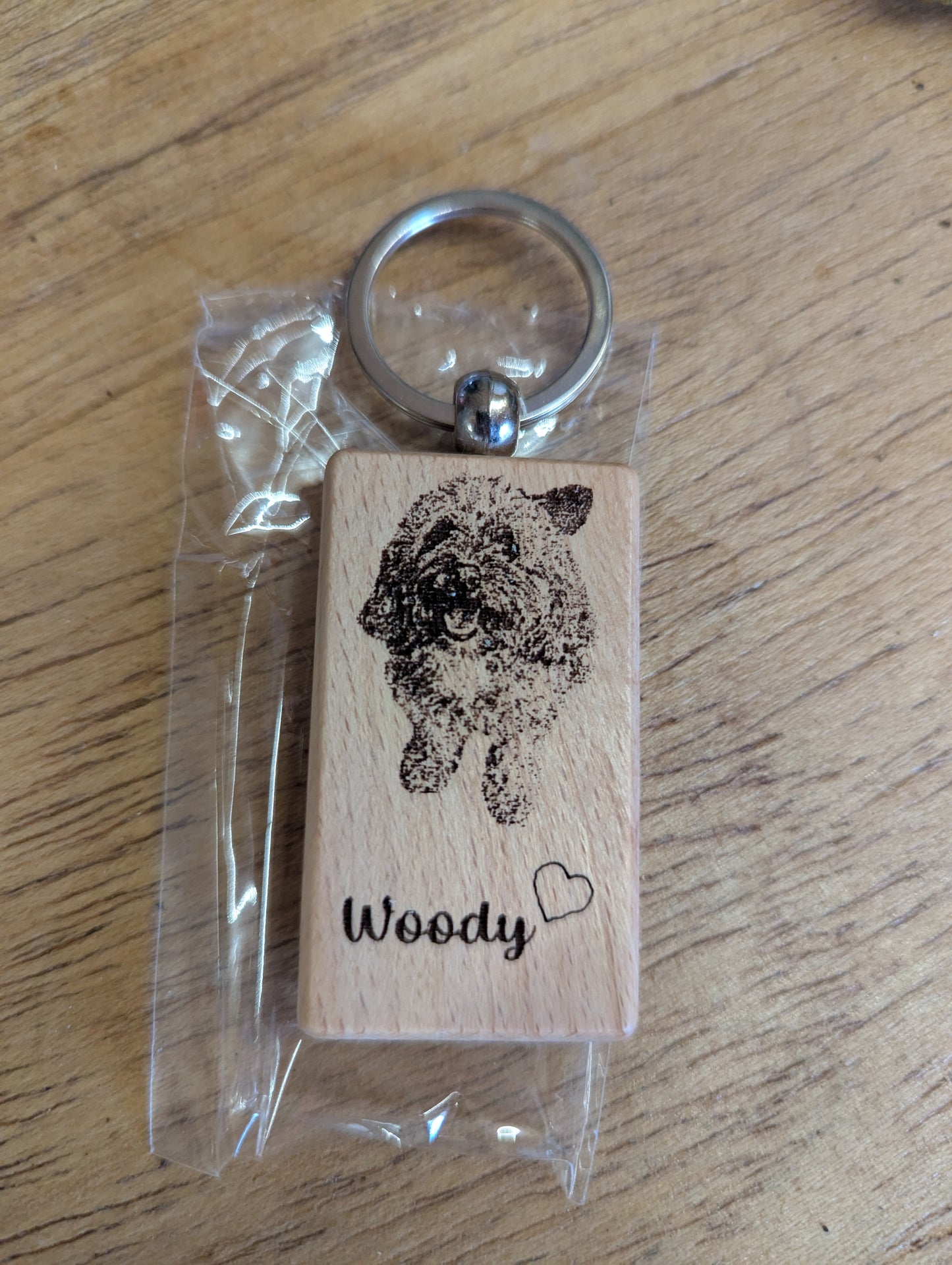 Wooden Custom Engraved Keyring