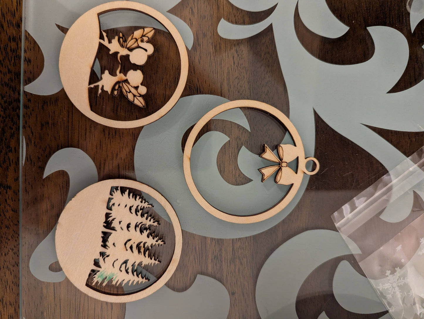 Laser-Cut Wooden Christmas Tree Decorations