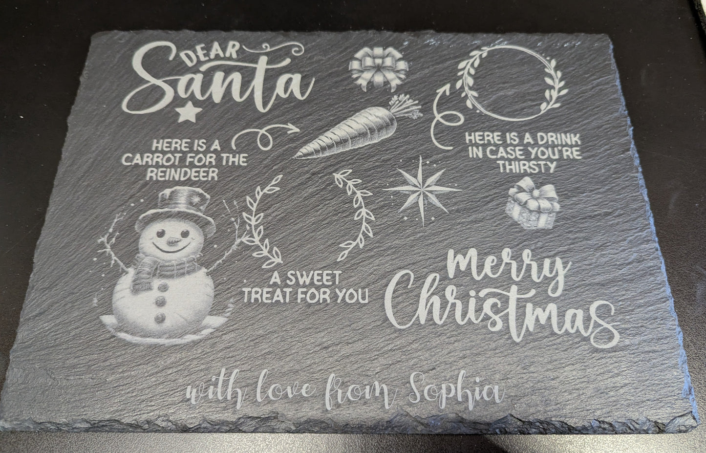 Personalised Slate Santa Placemat