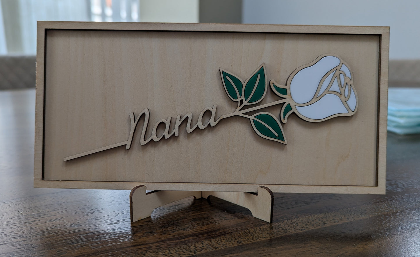 Personalised Wooden Rose Frame – Mother’s Day Gift