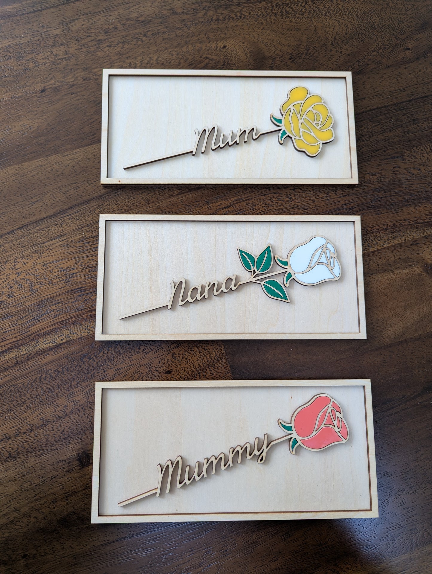 Personalised Wooden Rose Frame – Mother’s Day Gift