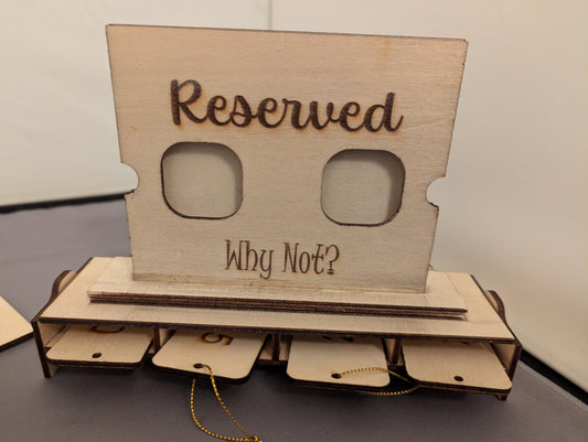 Wooden Personalised Reserved Table Sign with Times, Restaurant Reserved Table Signs, Cafe Reserved Table Signs